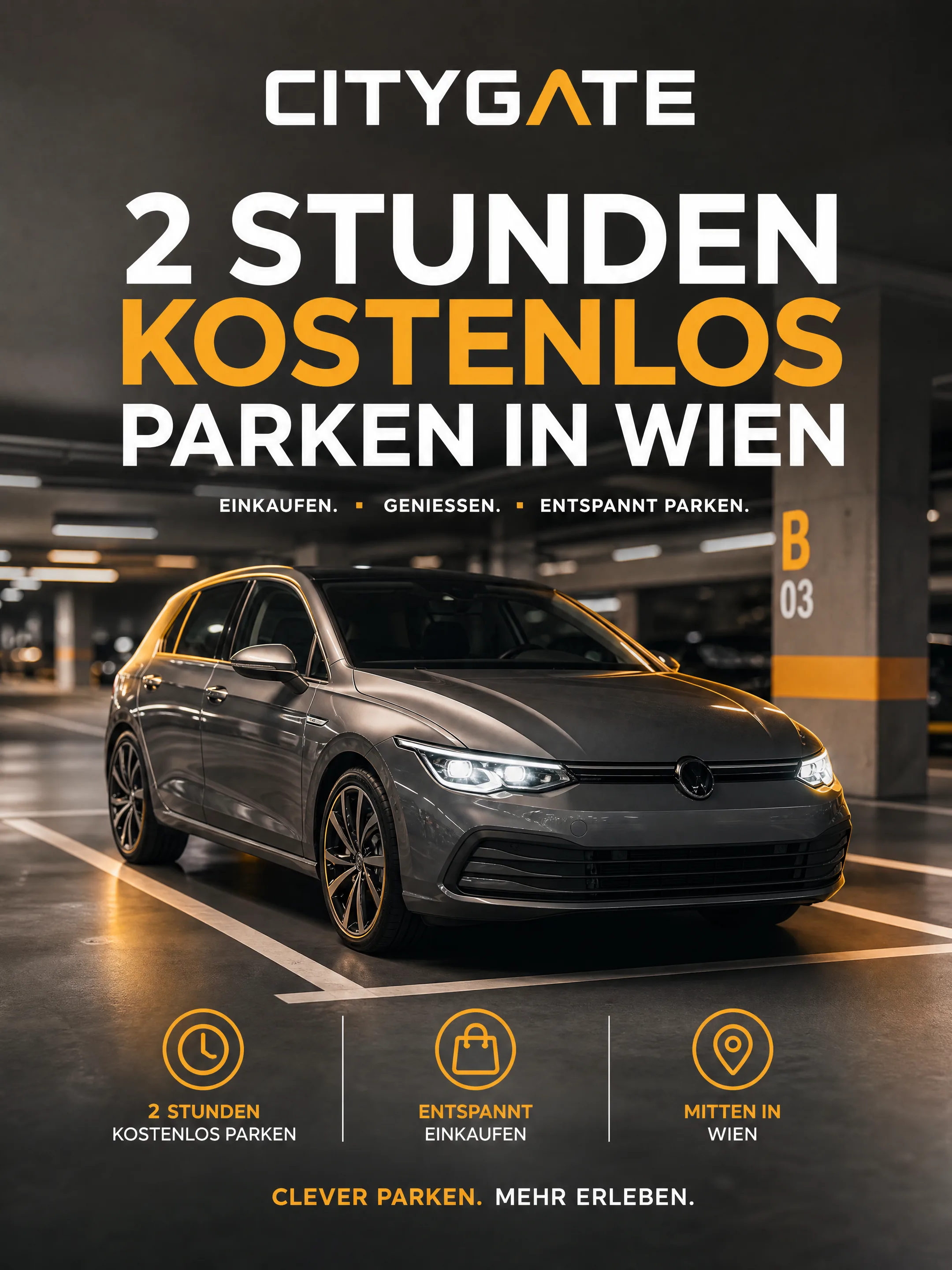 Beispiel-Posting für CITYGATE – 2 Stunden kostenlos Parken in Wien