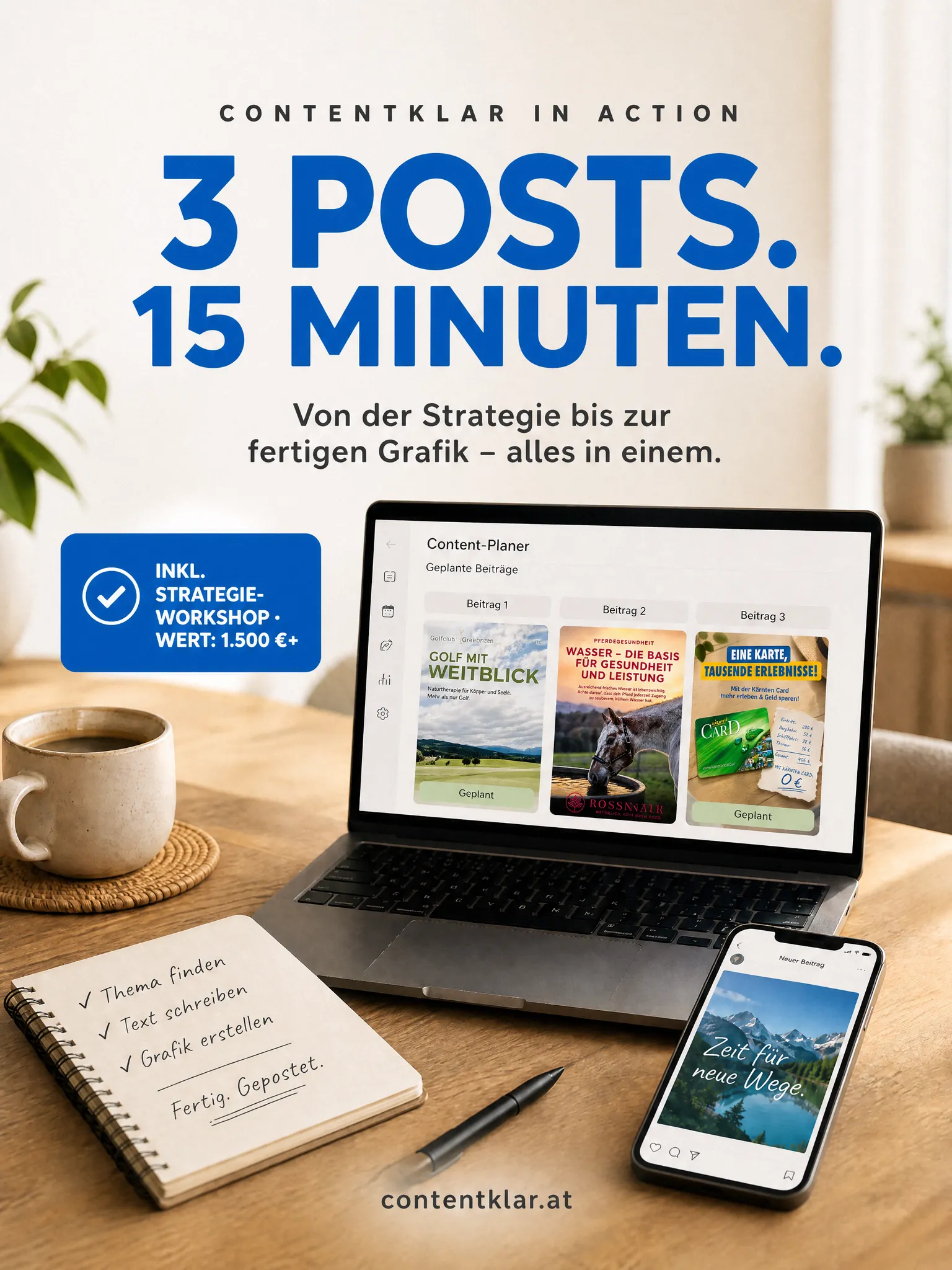 Beispiel-Posting für ContentKlar – 3 Posts in 15 Minuten, von der Strategie bis zur fertigen Grafik