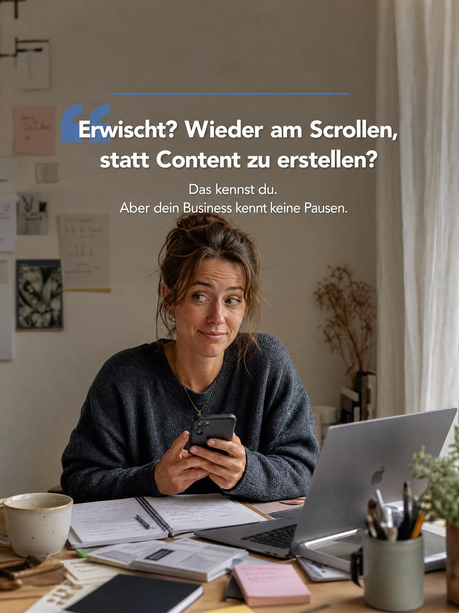 Beispiel-Posting für ContentKlar – Erwischt? Wieder am Scrollen, statt Content zu erstellen