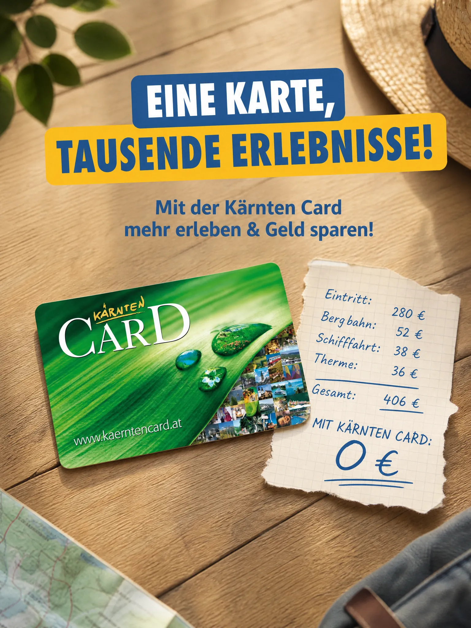 Beispiel-Posting für die Kärnten Card – Eine Karte, tausende Erlebnisse und dabei Geld sparen