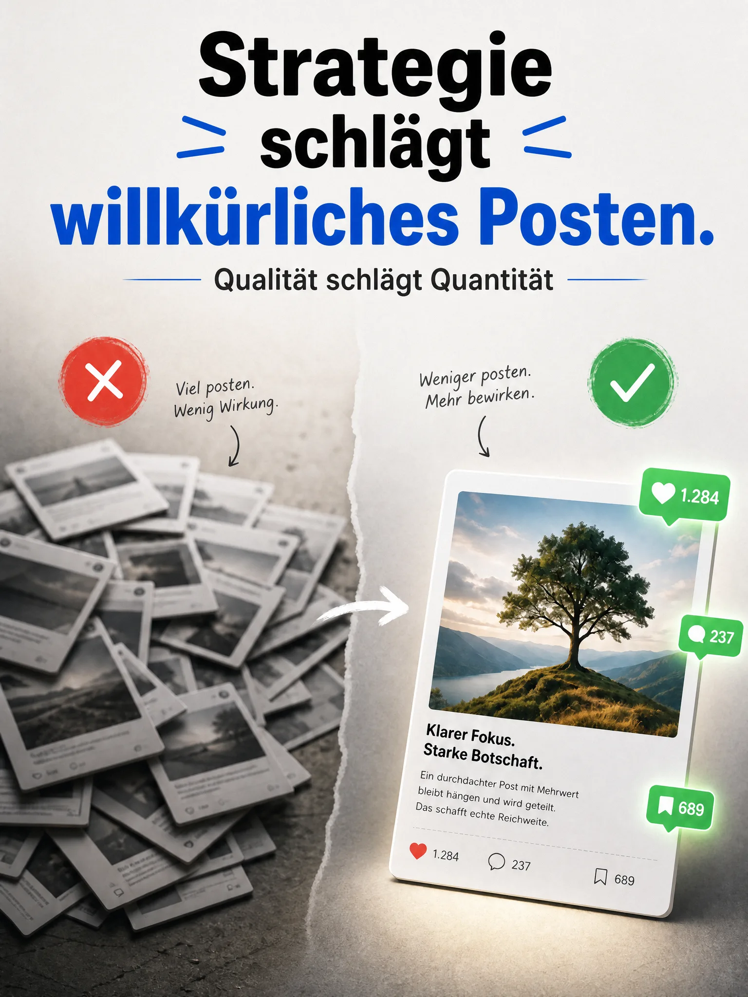 Beispiel-Posting – Strategie schlägt willkürliches Posten